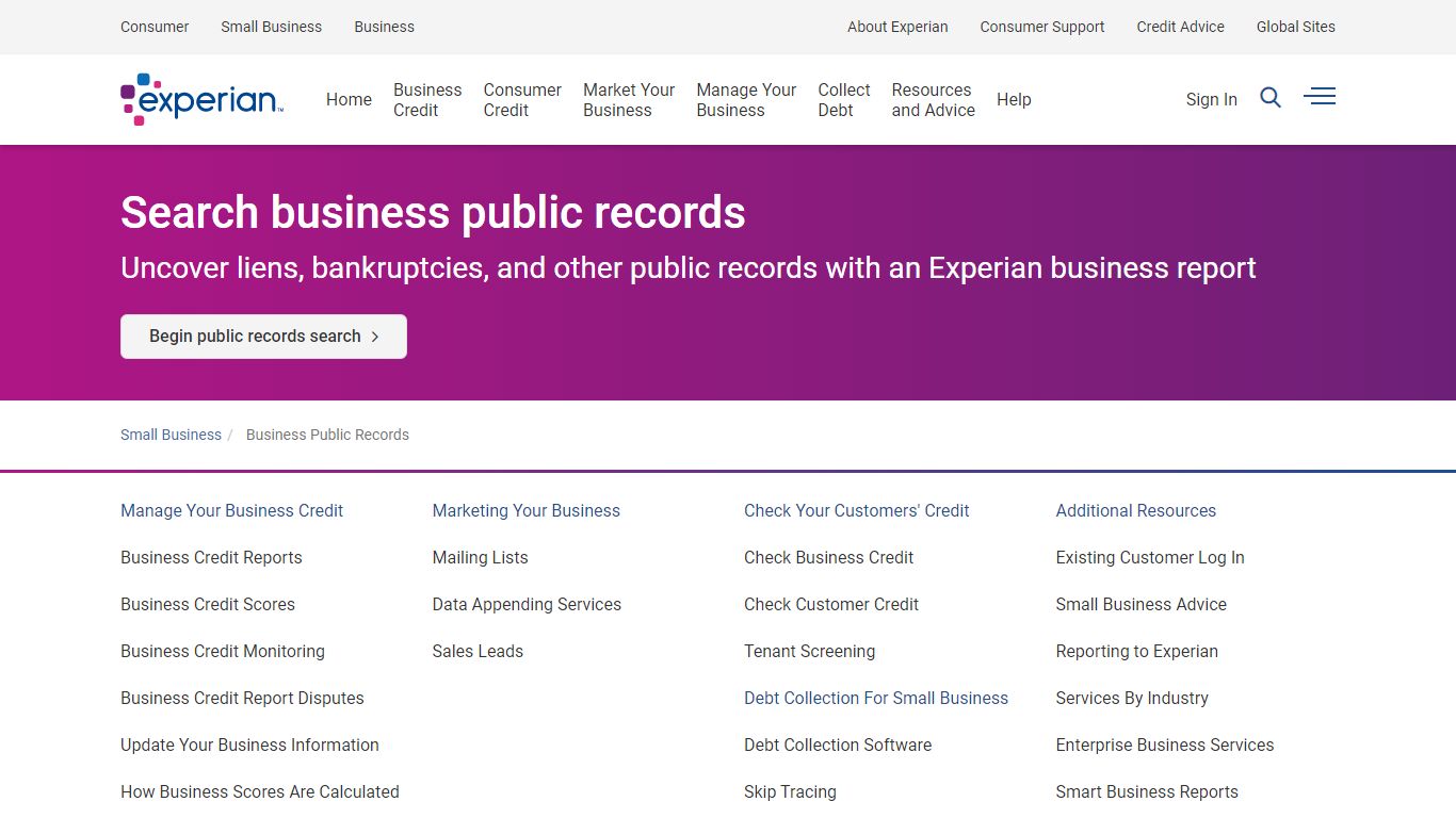 Business Public Records | Find Liens, Judgements, and ... - Experian